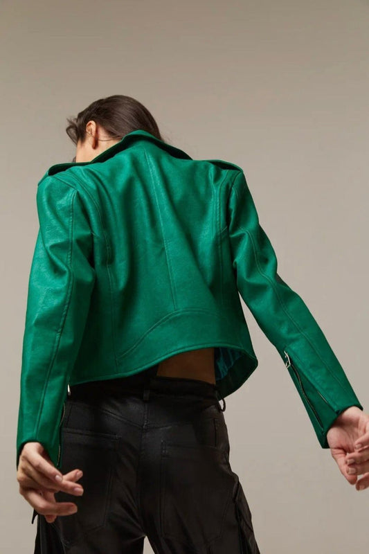 Eco-leather jacket "Tato" green