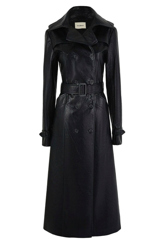 Trench coat made of eco-leather Lea black