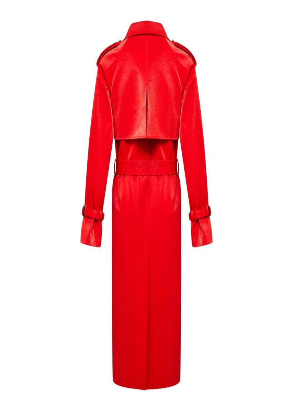 Trench coat made of eco-leather Velvet red