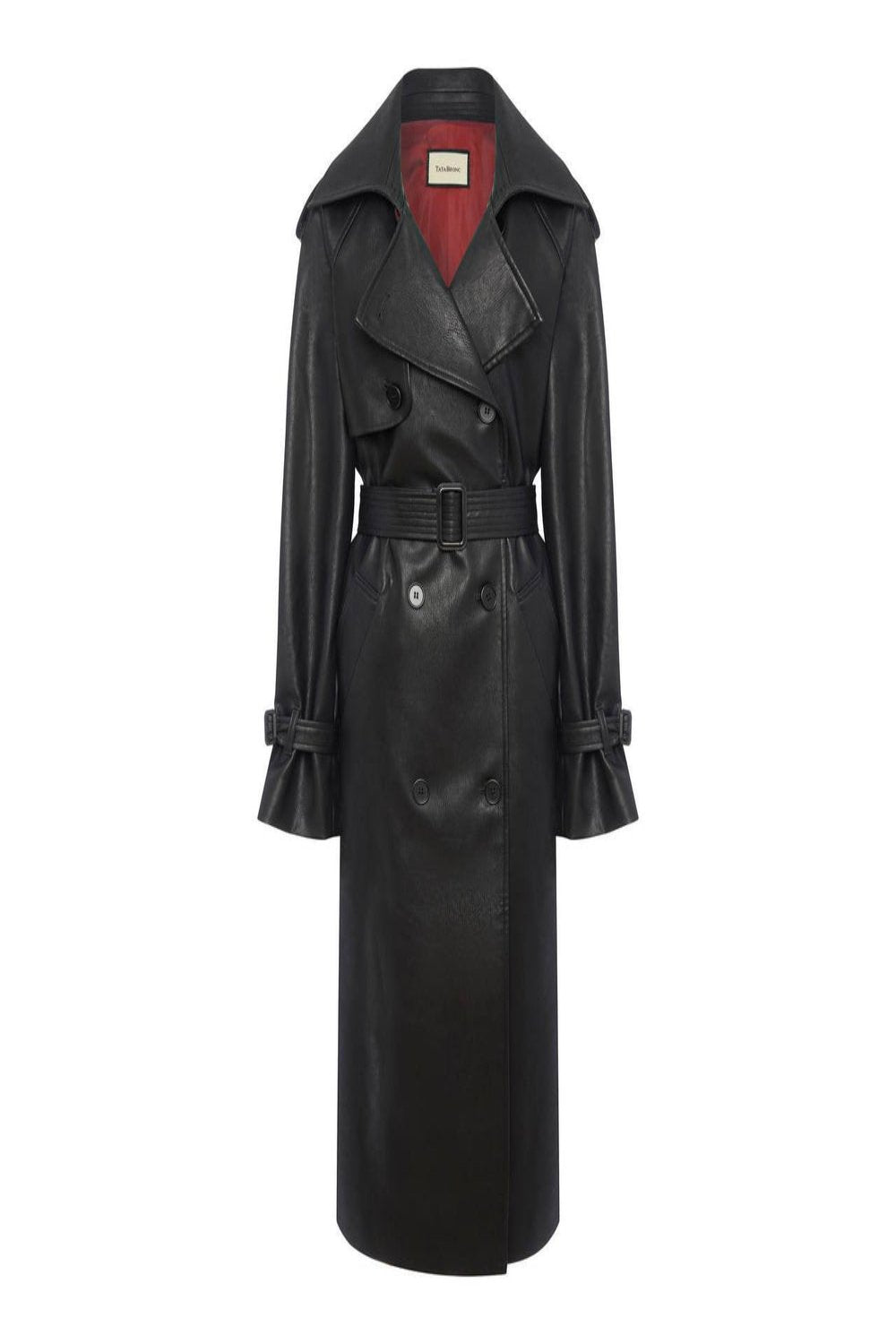 Trench coat made of eco-leather Stingray black.