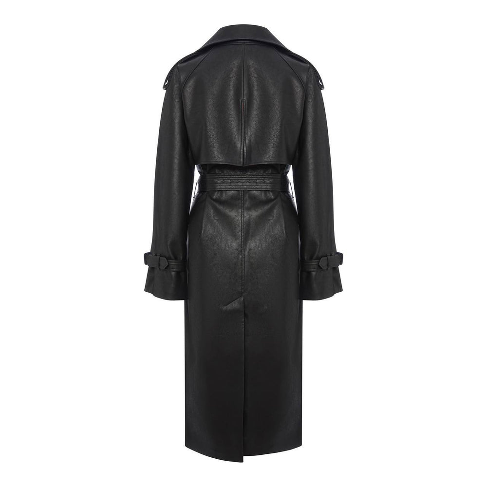 Trench coat made of eco-leather Stingray black.